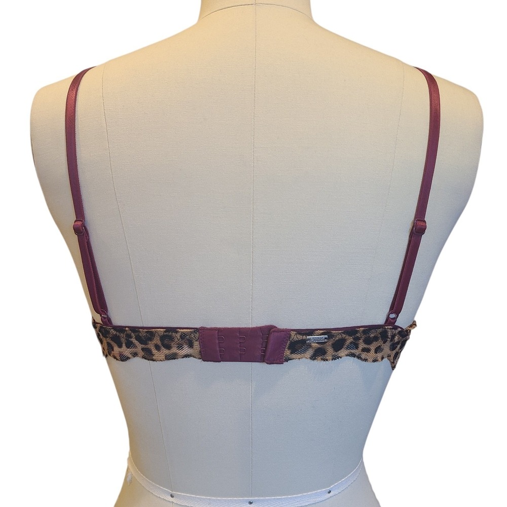 Victoria's Secret PINK Leopard Lace Bralette Floral Embroidery Small - Picture 2 of 3